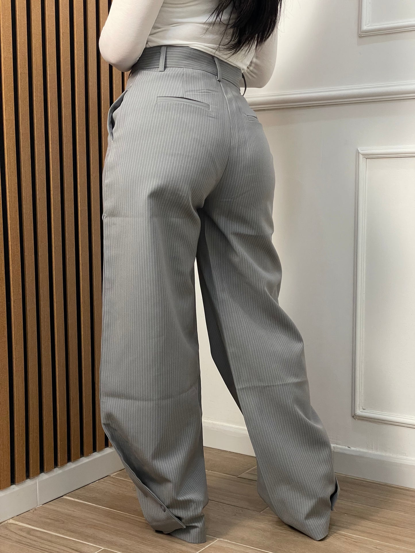Pantalone balloon gessato