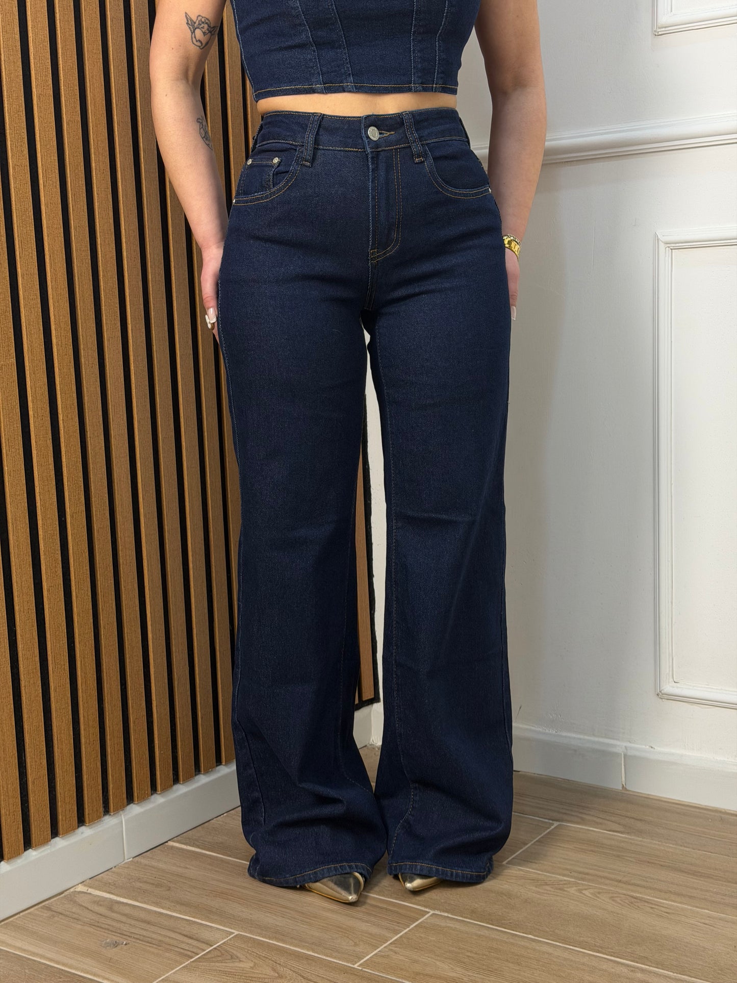 Jeans palazzo scuro