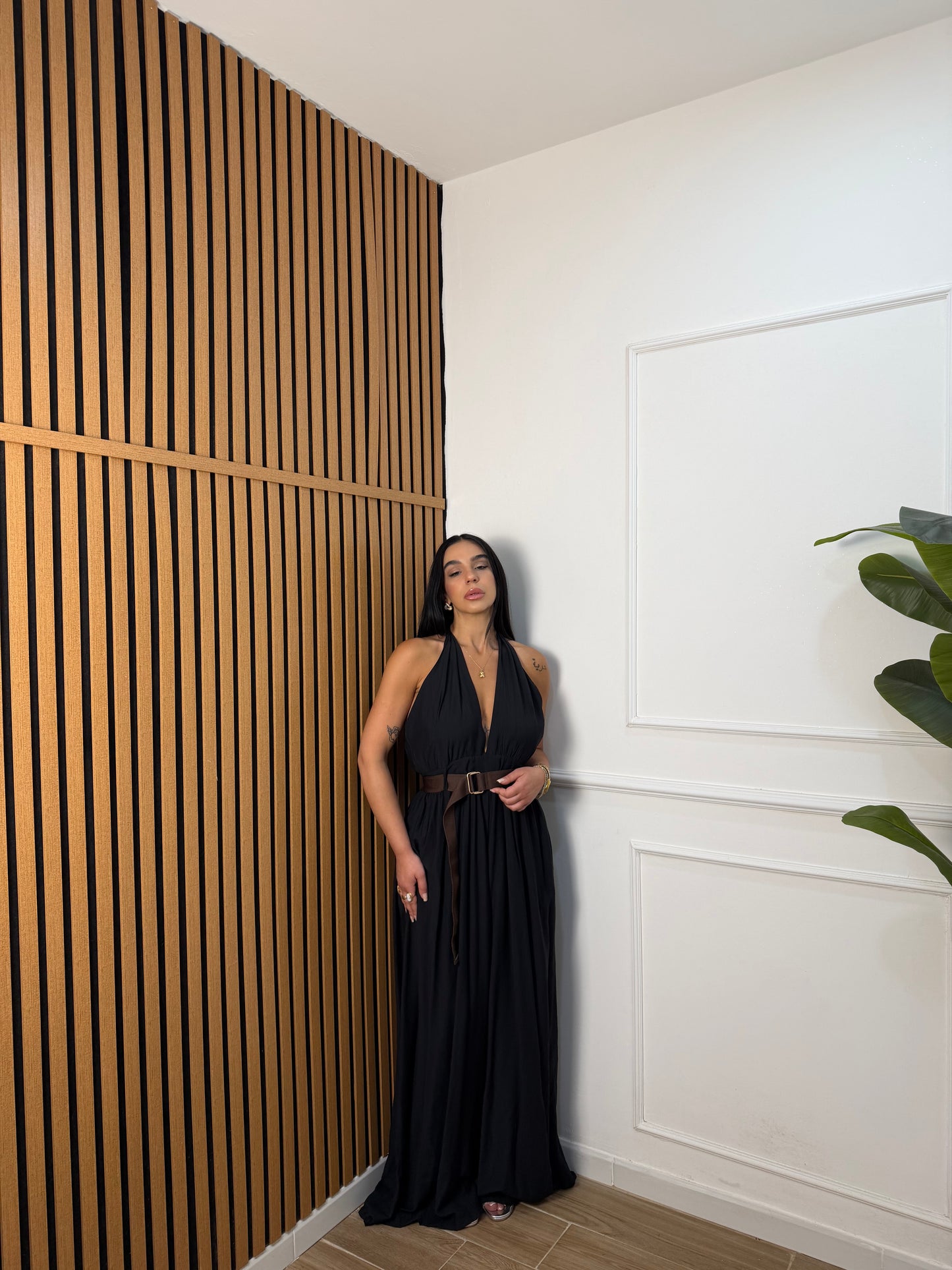 Tuta maxi palazzo lino