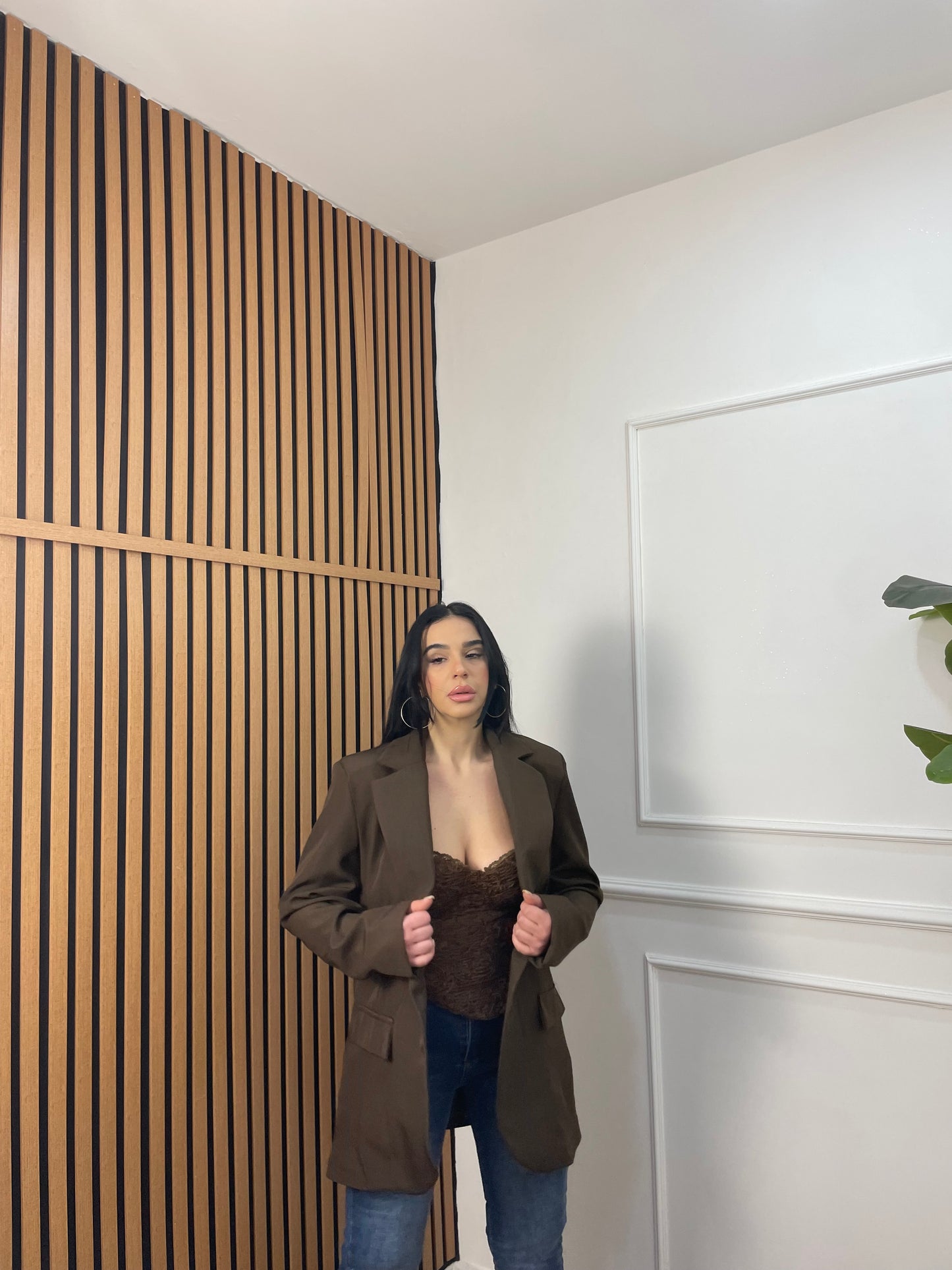 Blazer oversize marrone