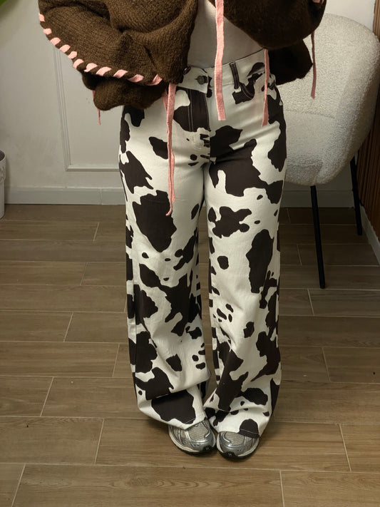 Jeans palazzo macchie