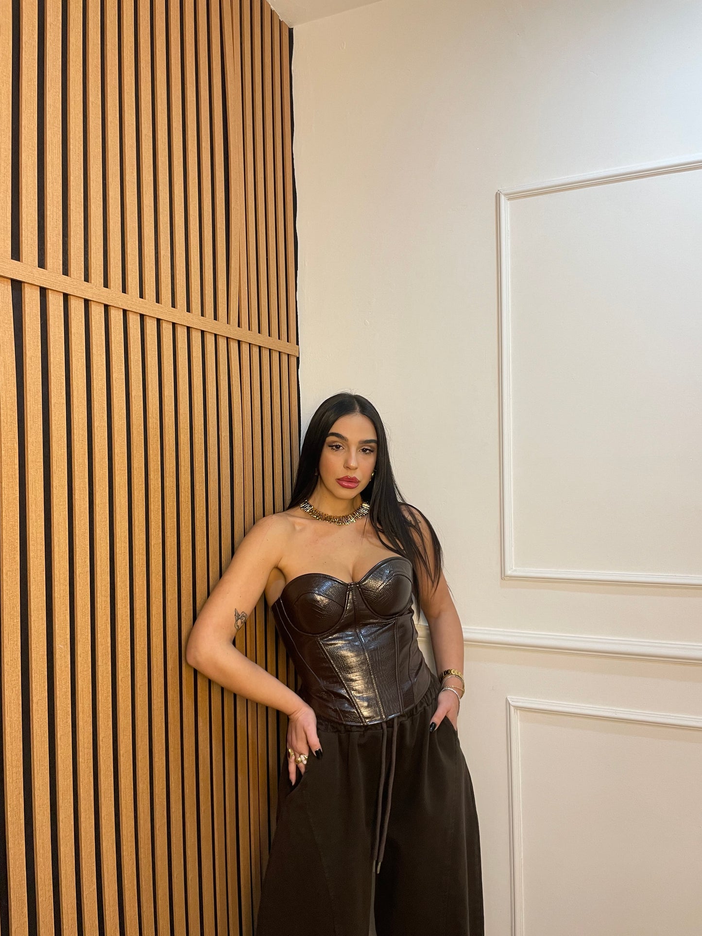 Corpetto ecopelle pitone