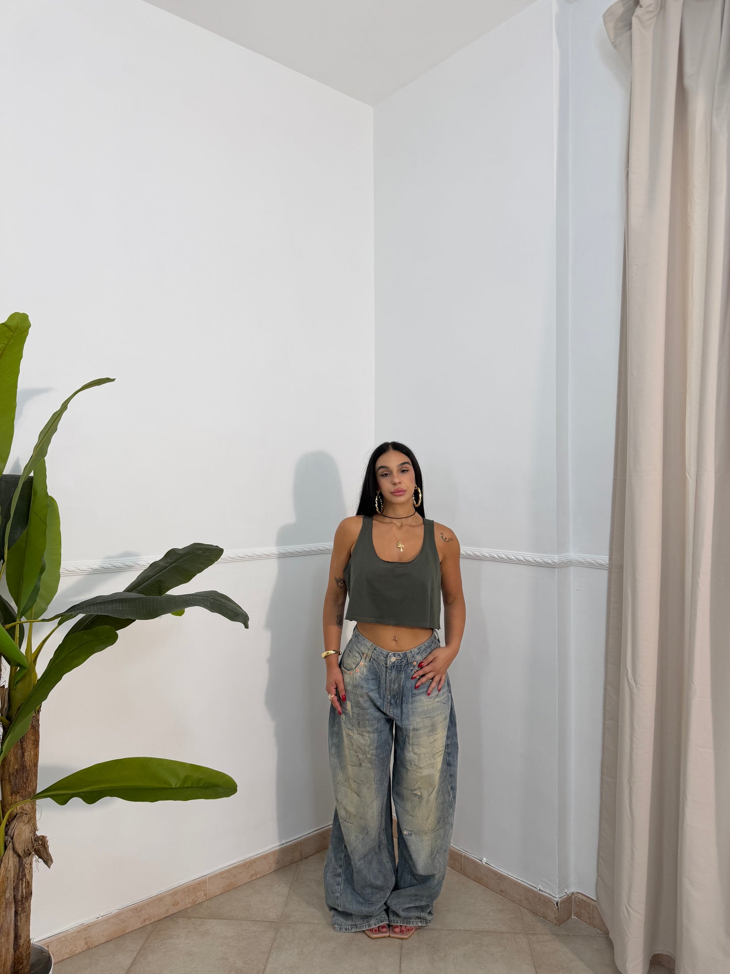 Jeans balloon sfumato F8383