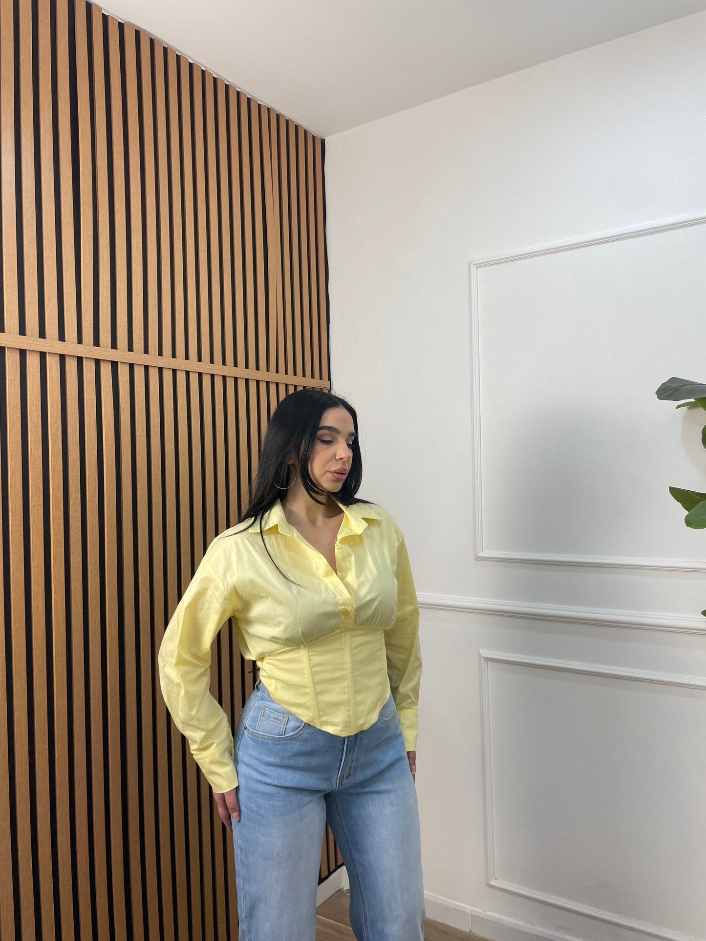 camicia crop stringhe