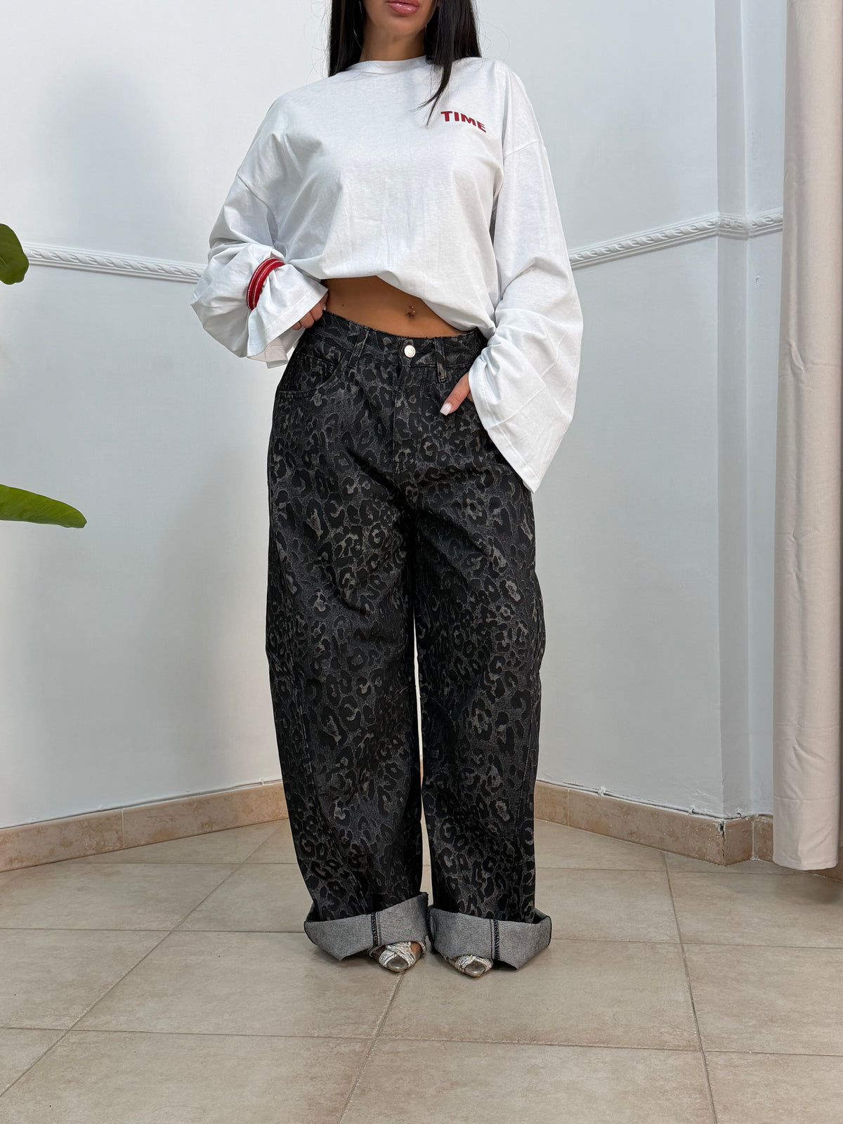 Jeans animalier black
