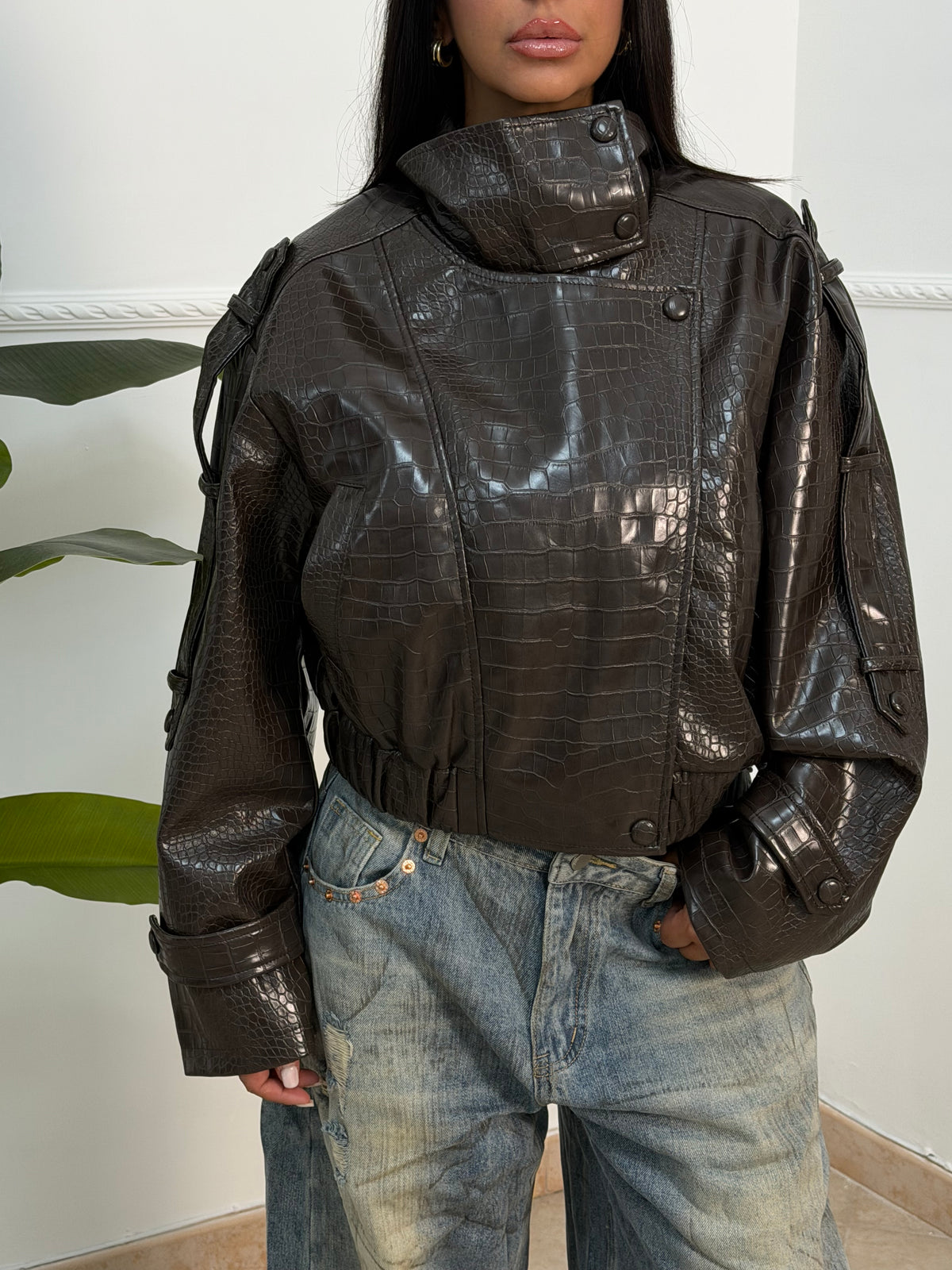 Bomber ecopelle pitone