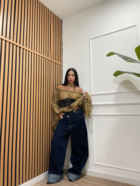 Jeans palazzo blu denim