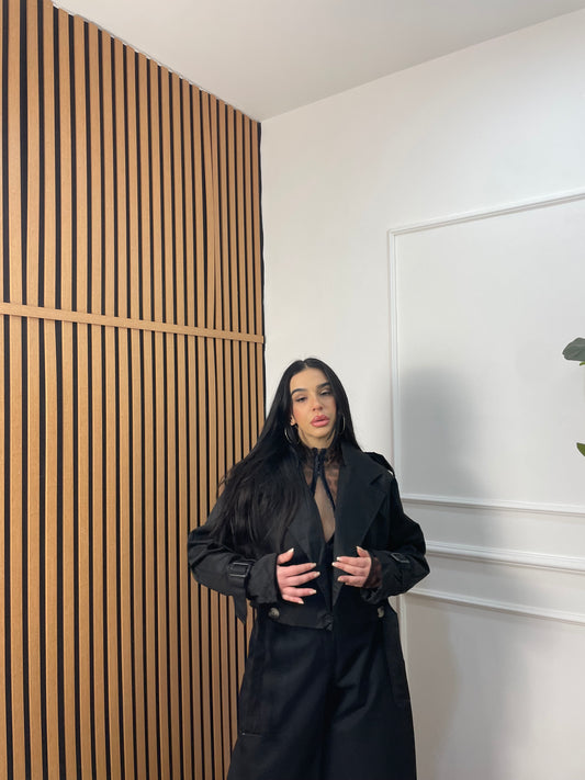 Trenche crop doppio petto