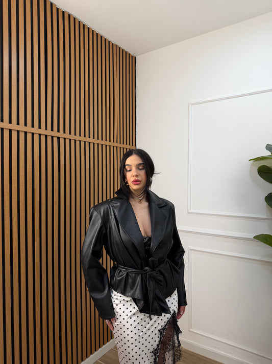 Trench crop ecopelle nero