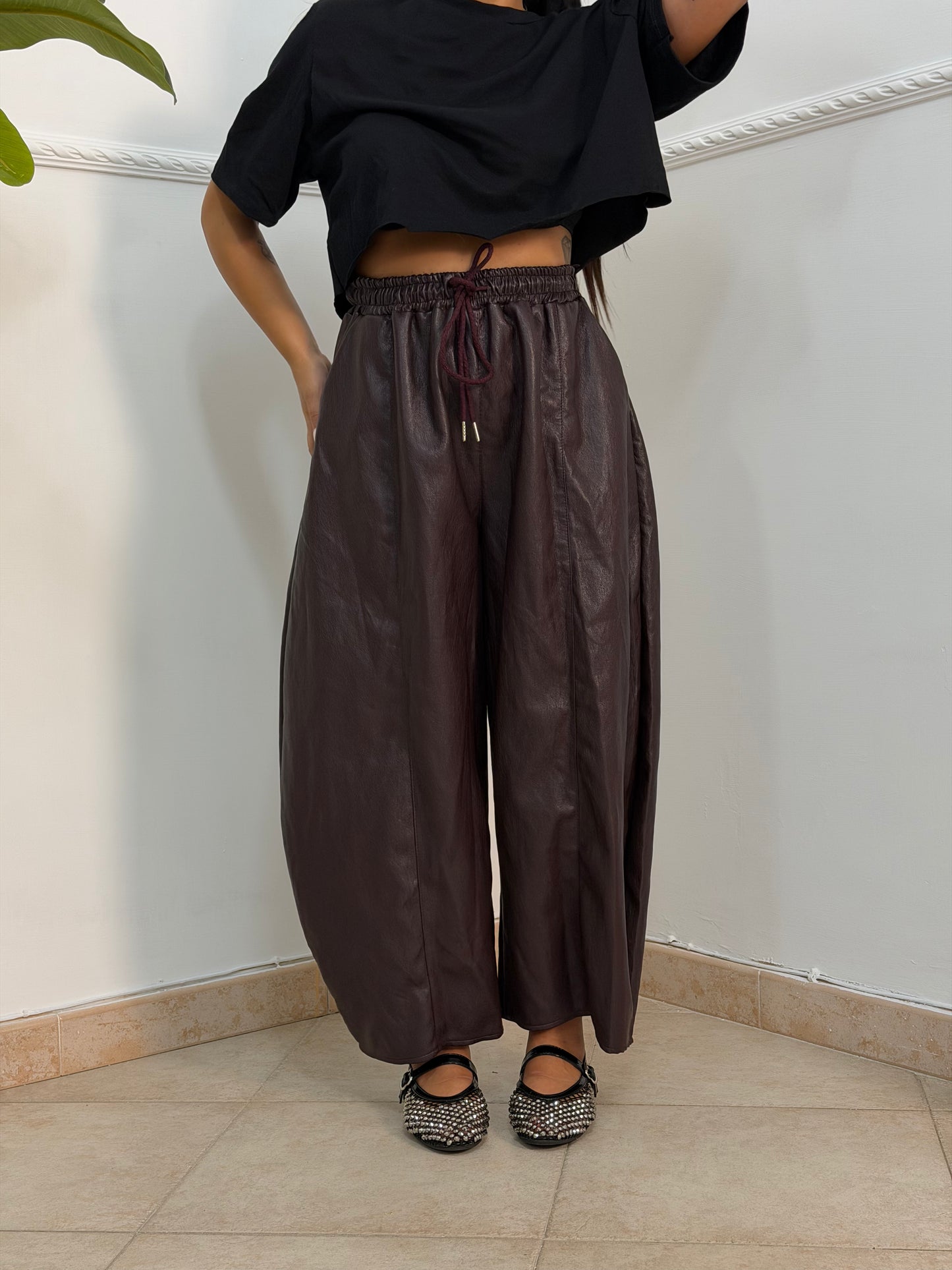 Pantalone 7/8 ecopelle