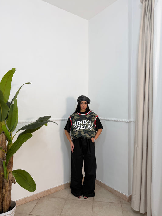 T-shirt con canotta camo