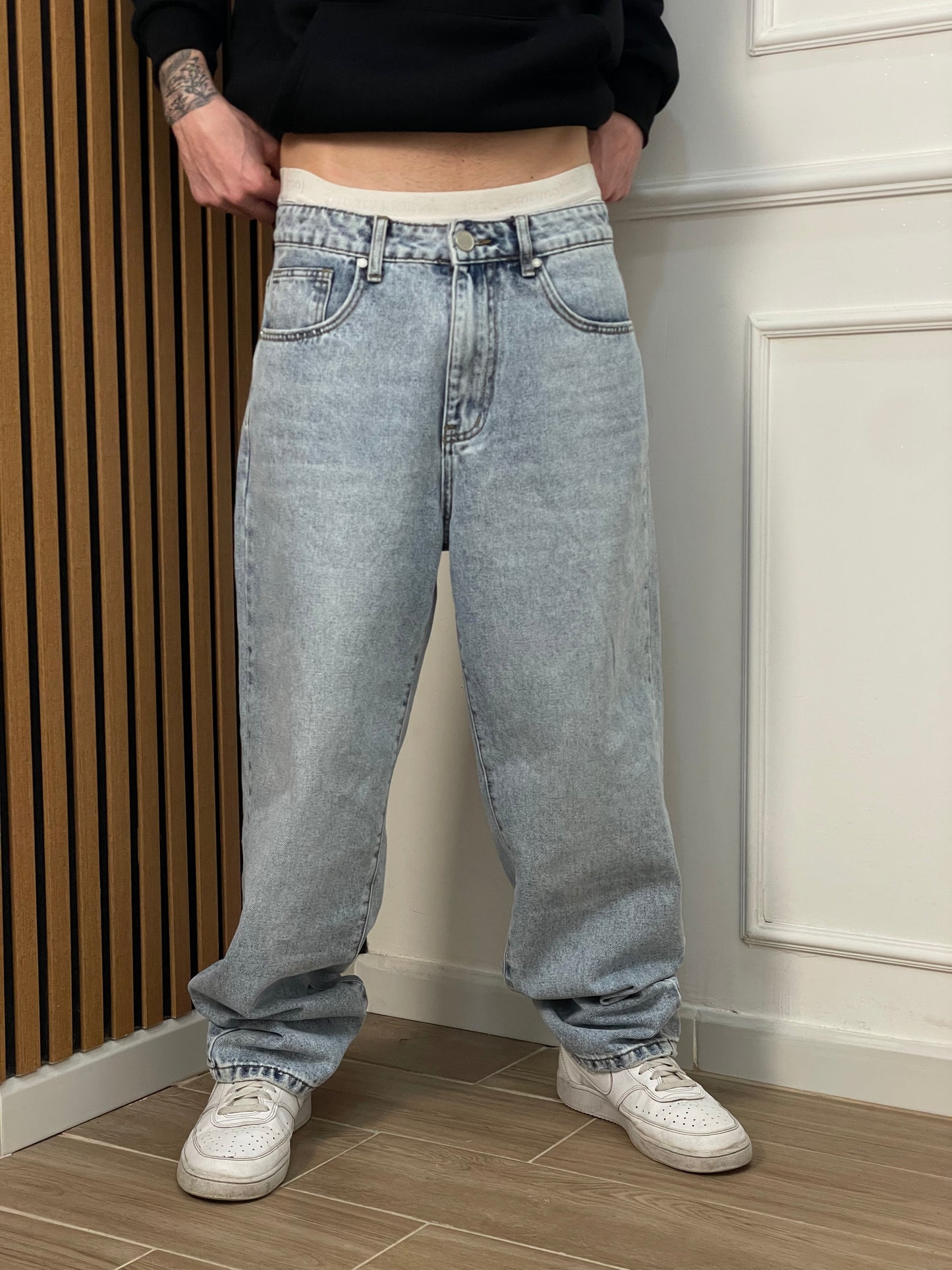 jeans baggy lavaggio chiaro