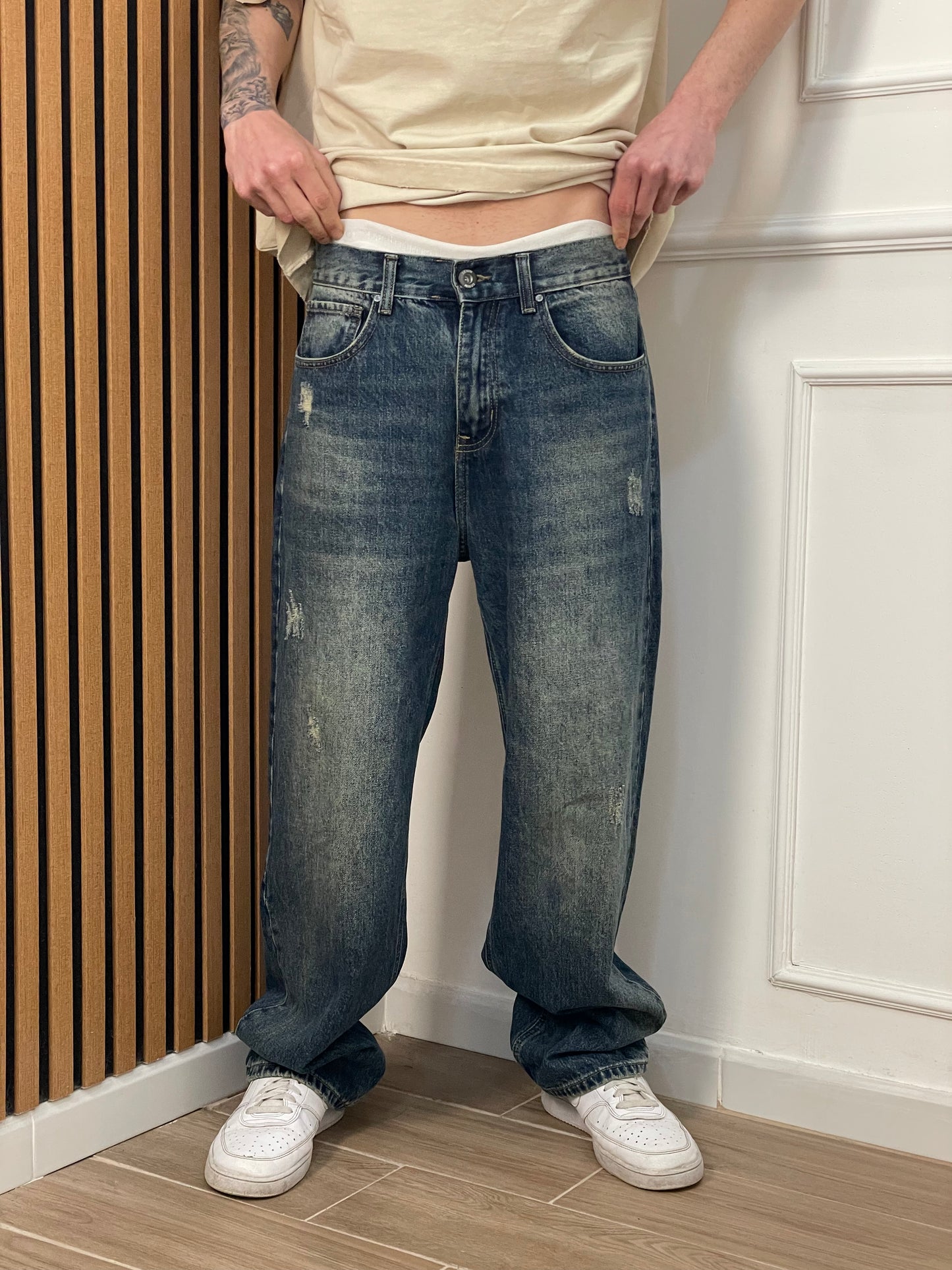 jeans baggy sabbiato