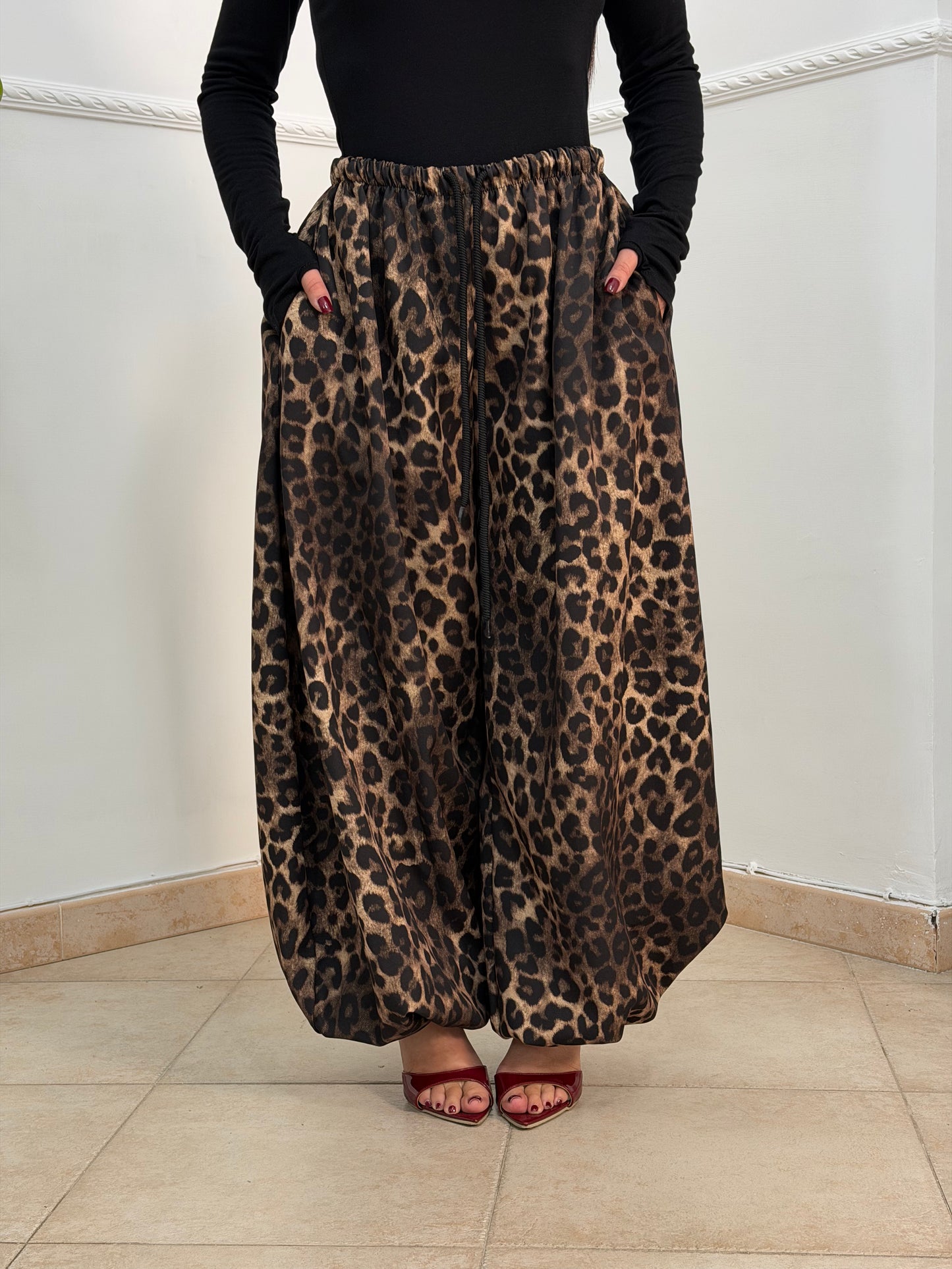 Pantalone balloon animalier