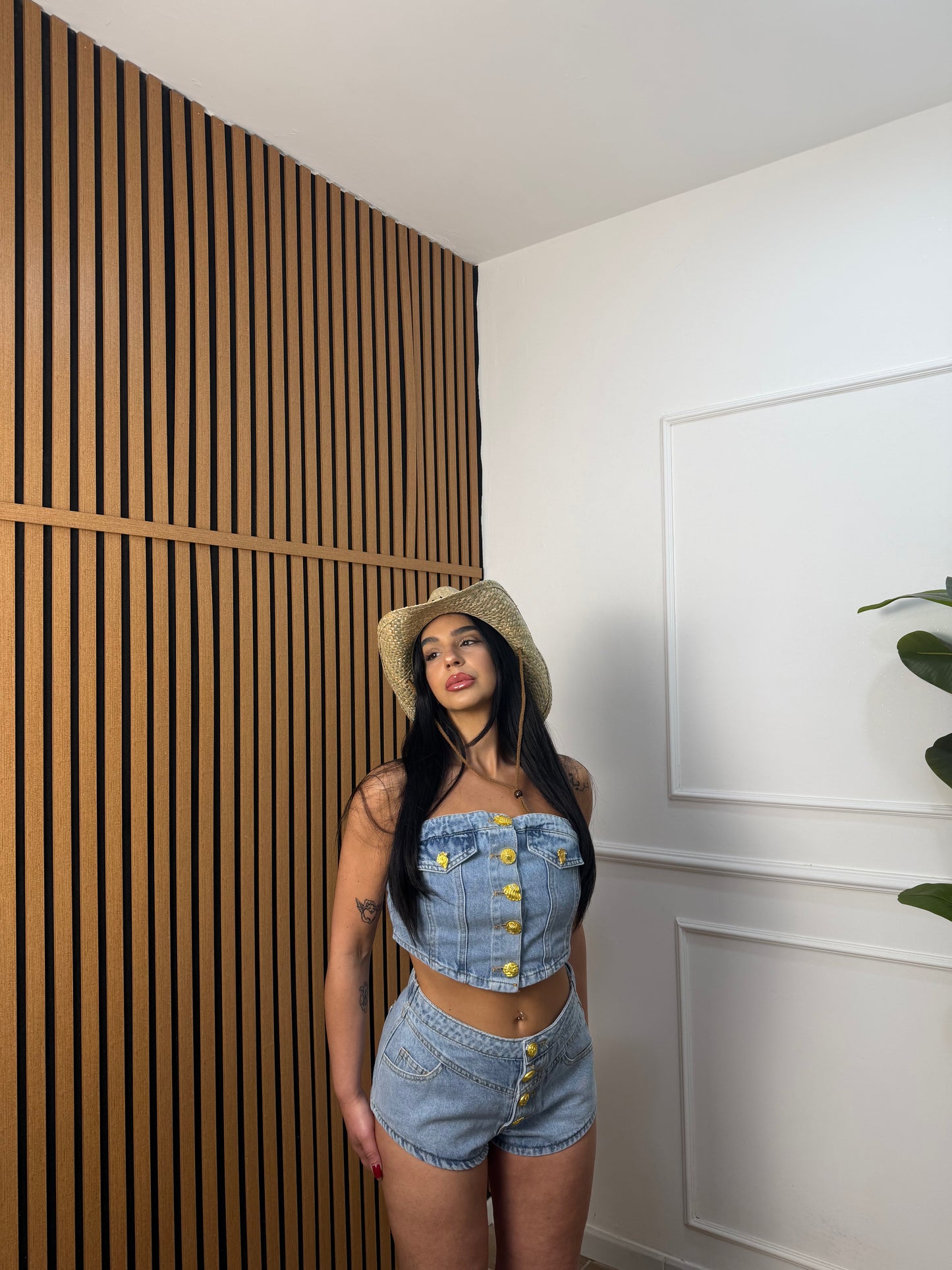 coordinato denim culotte