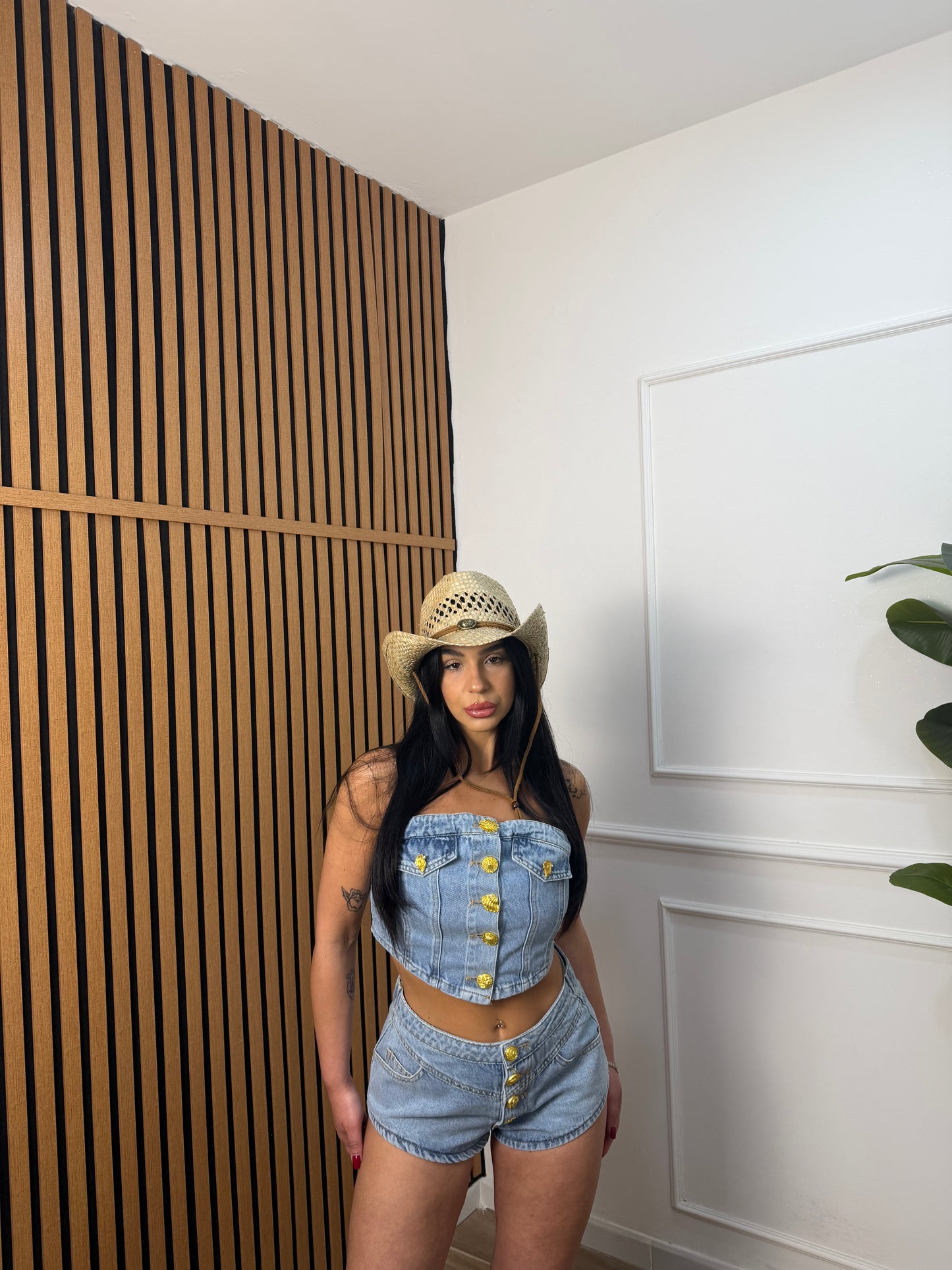 coordinato denim culotte