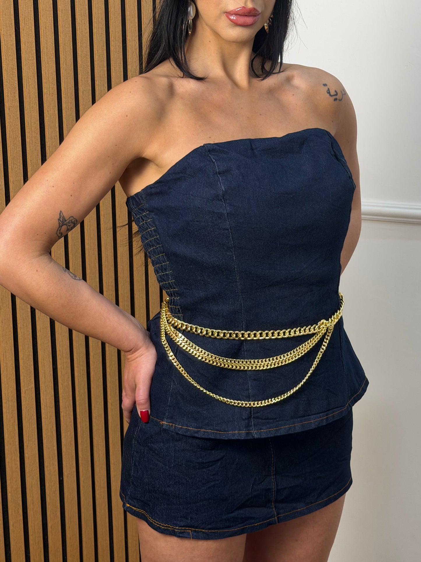 coordinato demin fascia