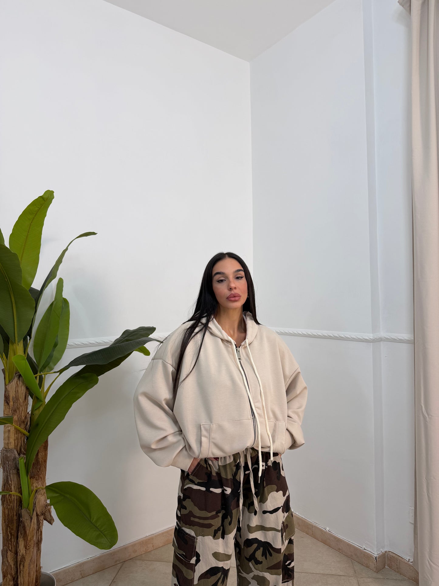 Felpa oversize zip