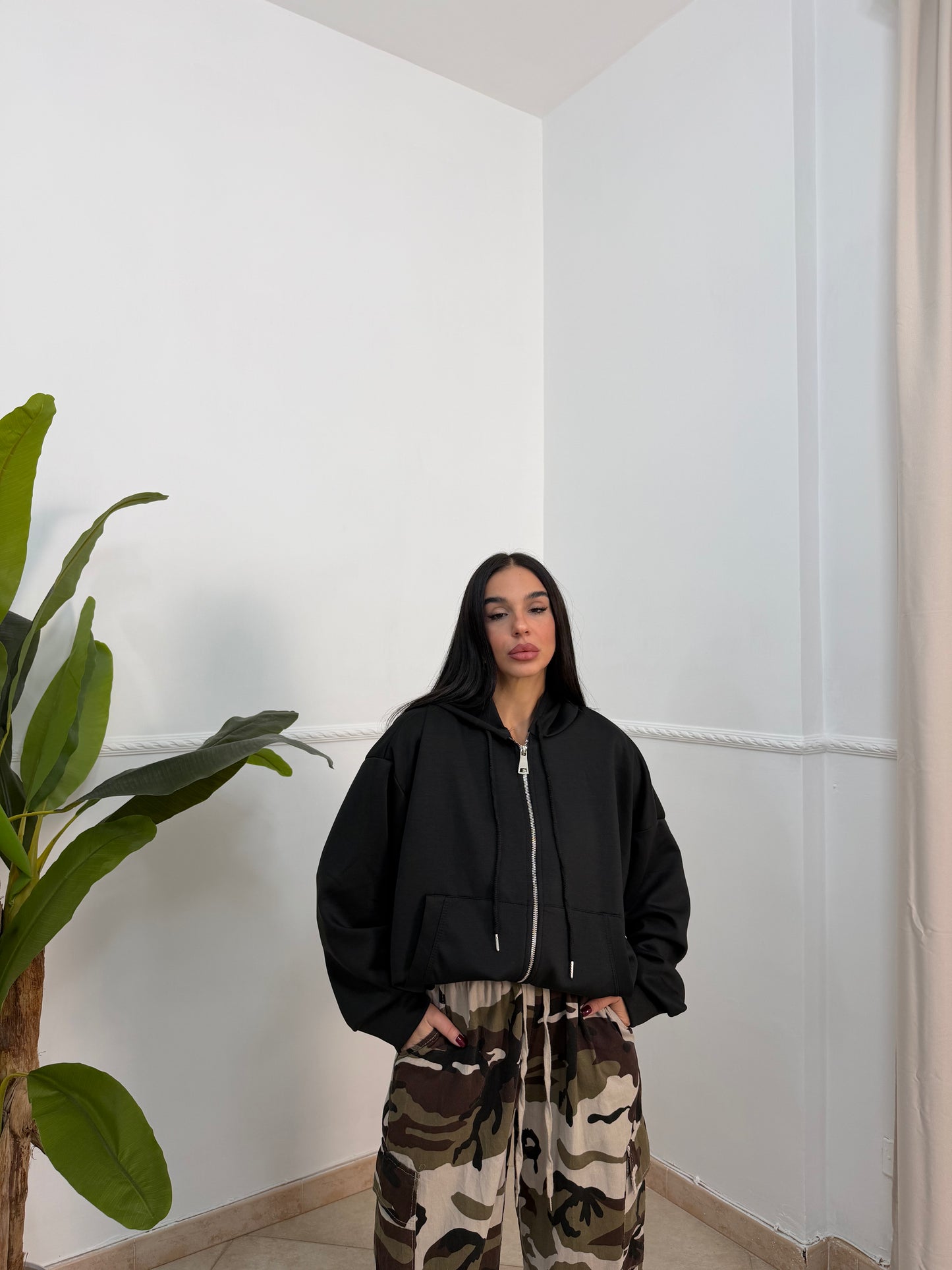 Felpa oversize zip