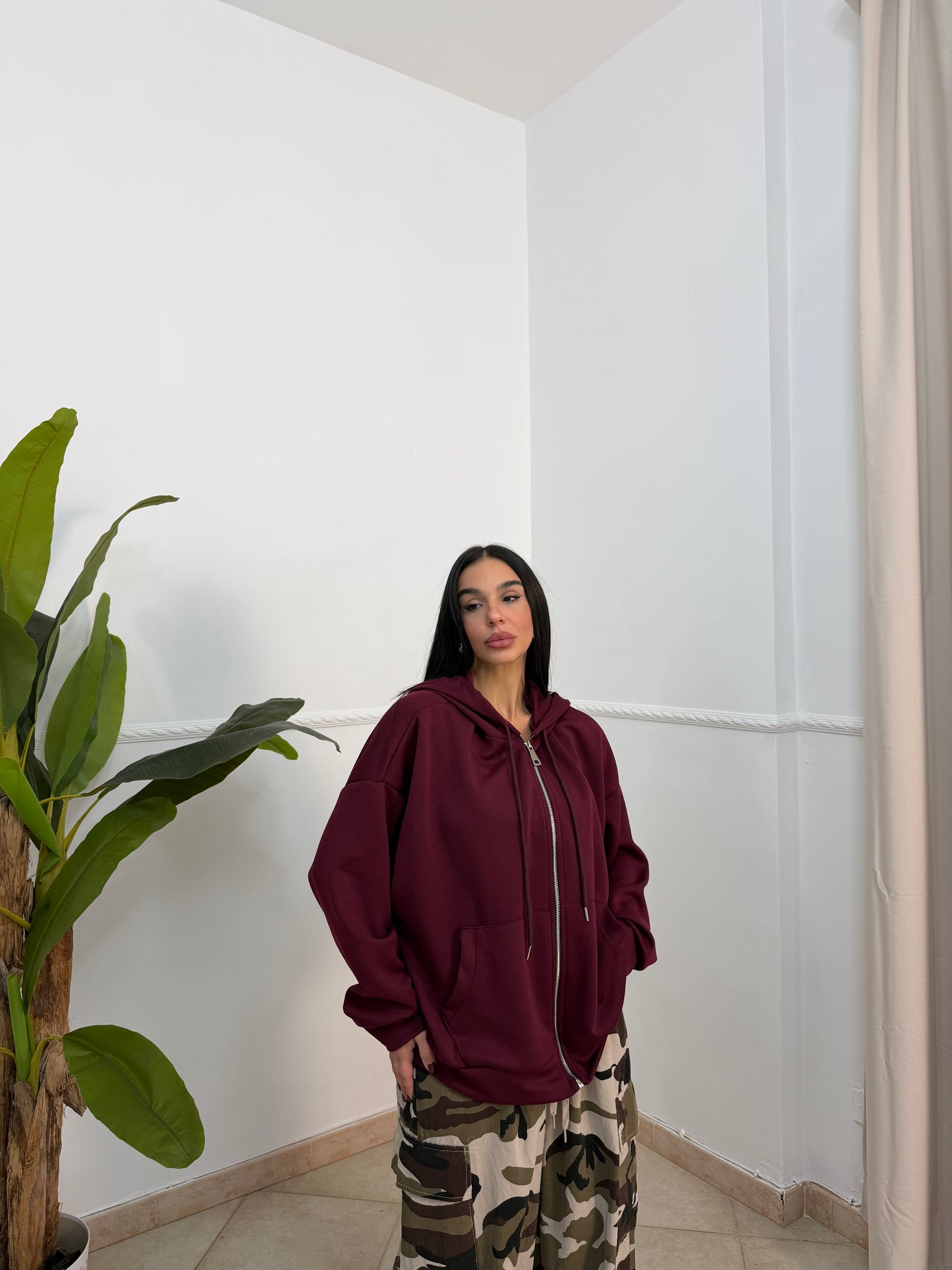Felpa oversize zip