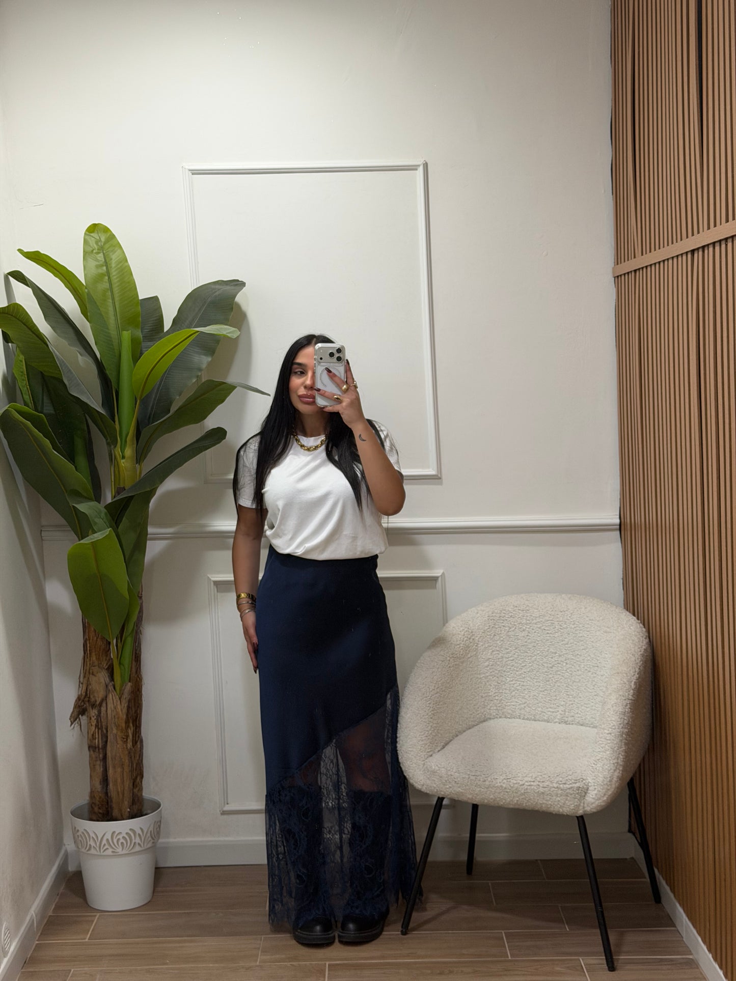 gonna raso asimmetrica pizzo