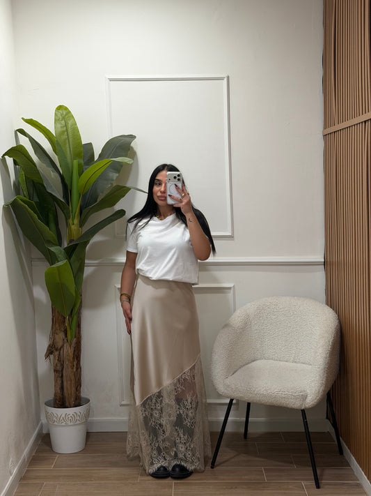 gonna raso asimmetrica pizzo