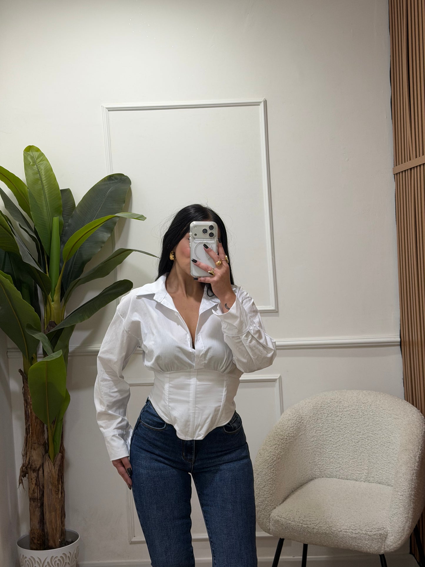 camicia crop stringhe