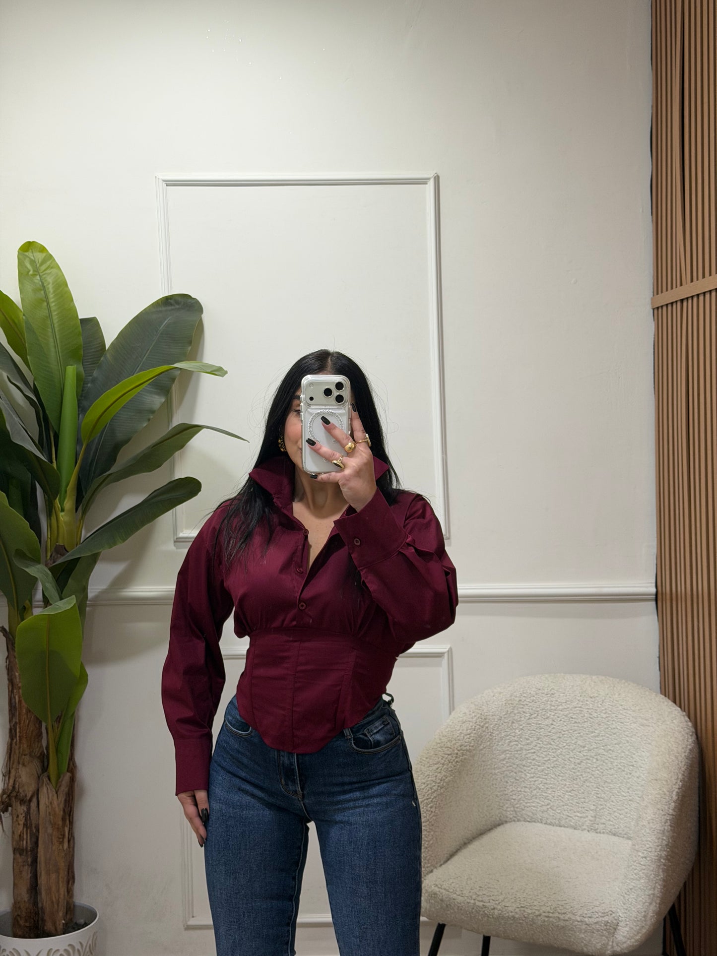 camicia crop stringhe