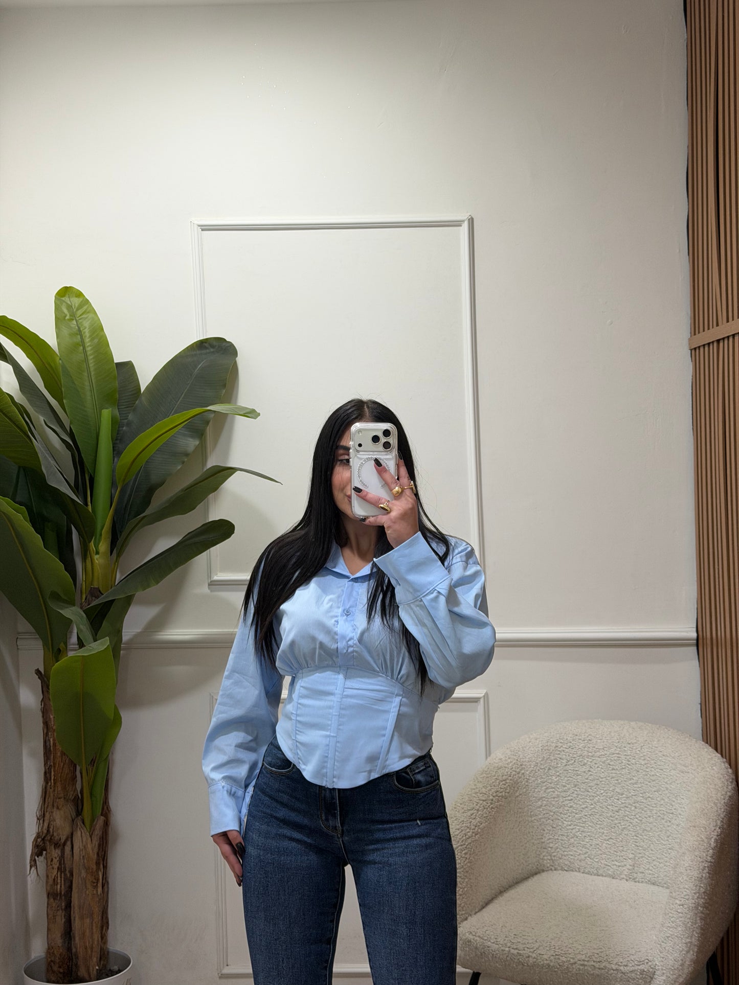 camicia crop stringhe