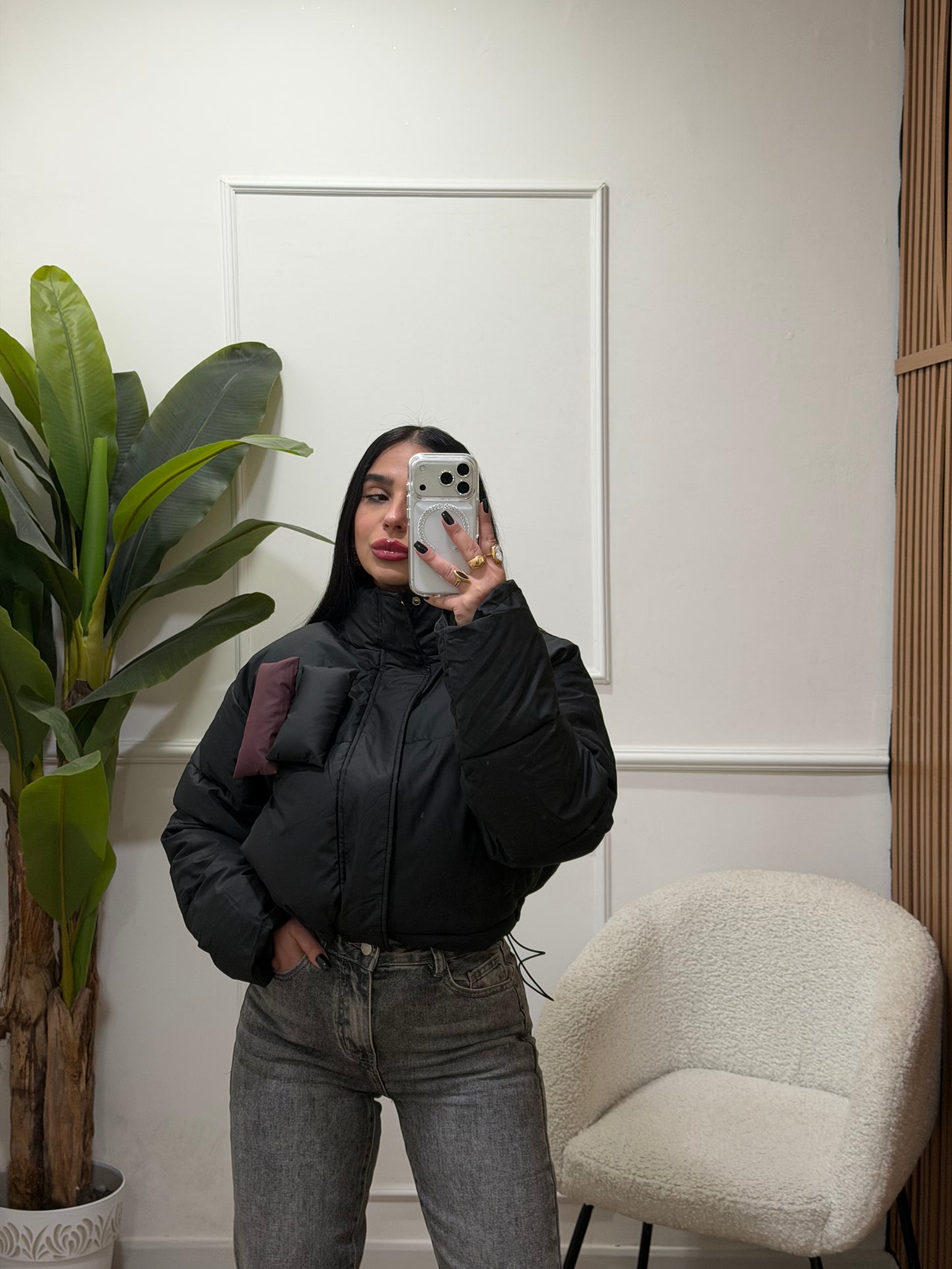 bomber mezzo collo toppe strappo