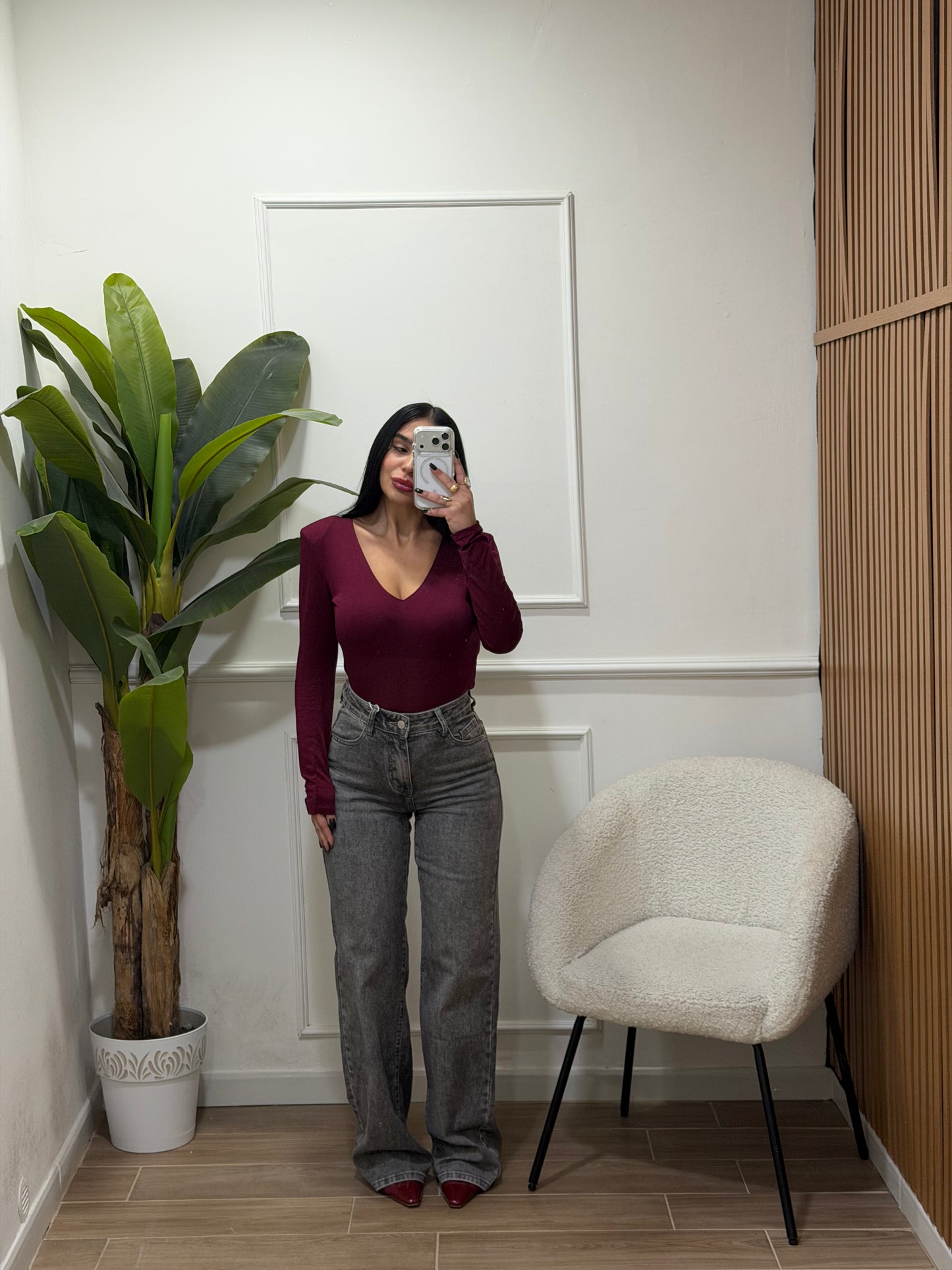 jeans grigio finto strappo retro