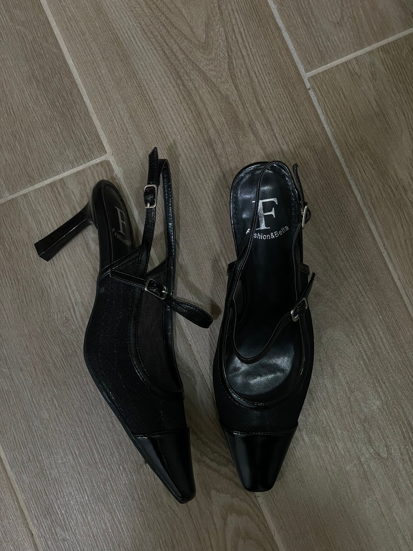 décolleté slingback punta quadrata